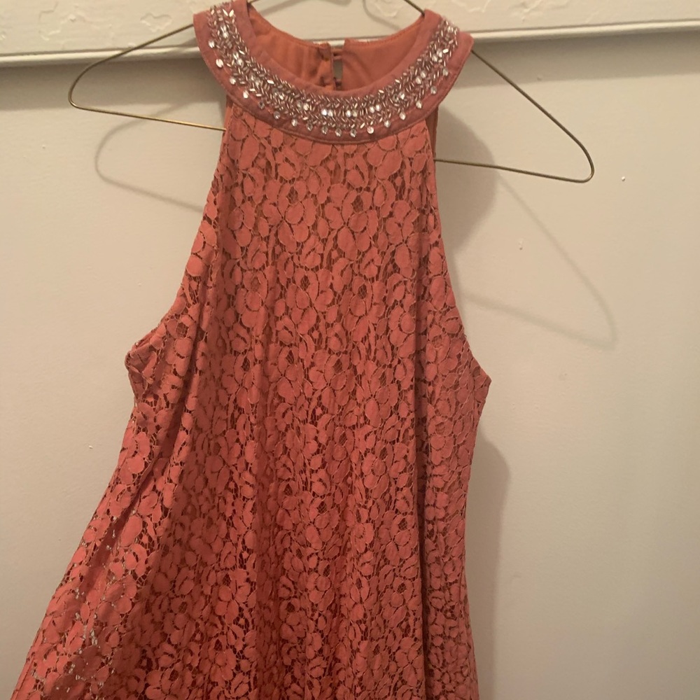 Coral Lace Swing Dress